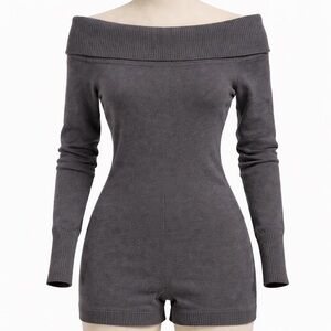 Forever 21 Gray Knit Romper XS